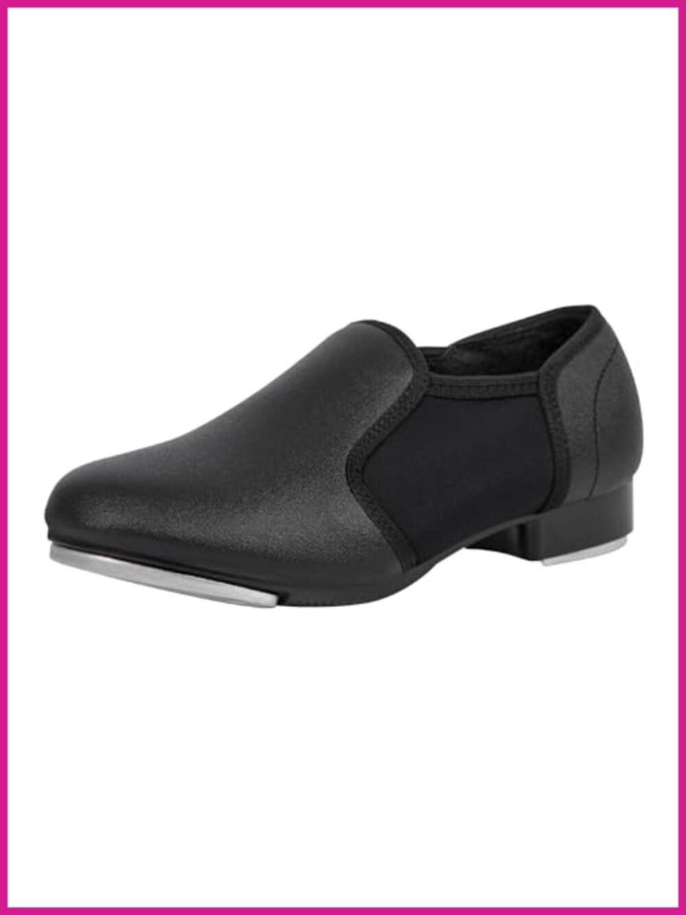 Unisex-Child Slip On Tap Dance Shoes PU Leather
